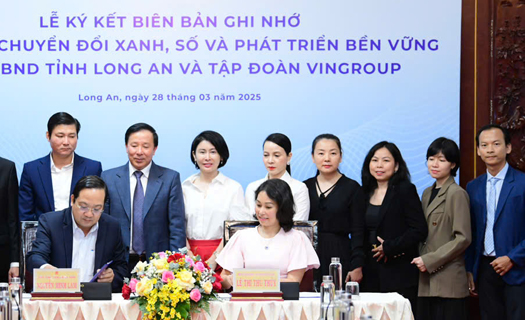 Long An và Vingroup hợp tác chuyển đổi xanh, chuyển đổi số và phát triển bền vững